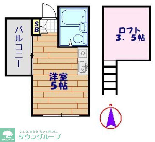 キャピタル北町(ワンルーム/3階)の間取り写真