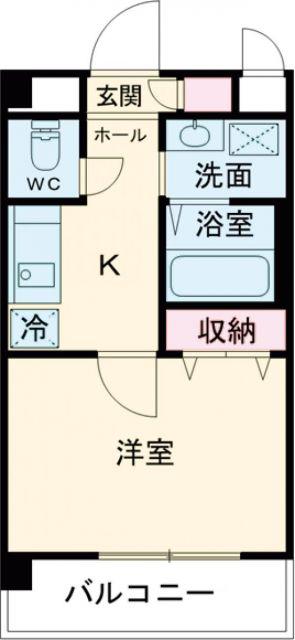 COCOON(1K/2階)の間取り写真