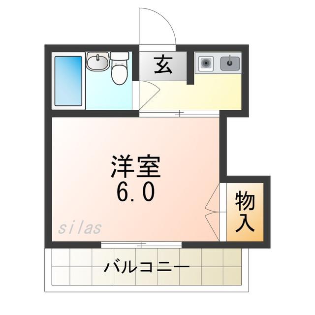 フラットY(1K/4階)の間取り写真