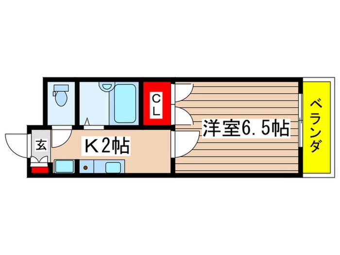 グランデ丸山台(1K/3階)の間取り写真