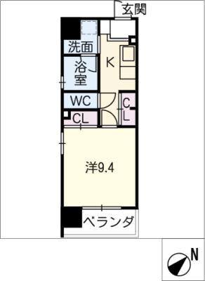 SUGAR HILLS CHIKUSA(1K/9階)の間取り写真