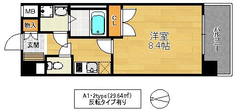 CASSIA高井田 ノース COURT(1K/3階)の間取り写真