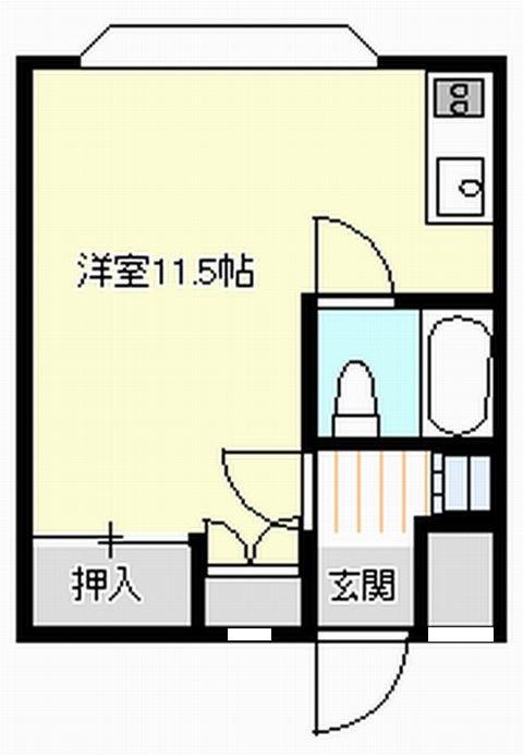 リージェント黒磯(ワンルーム/2階)の間取り写真