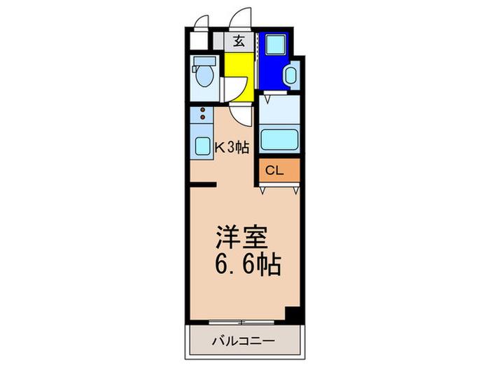 グランデトワールIII(1K/2階)の間取り写真