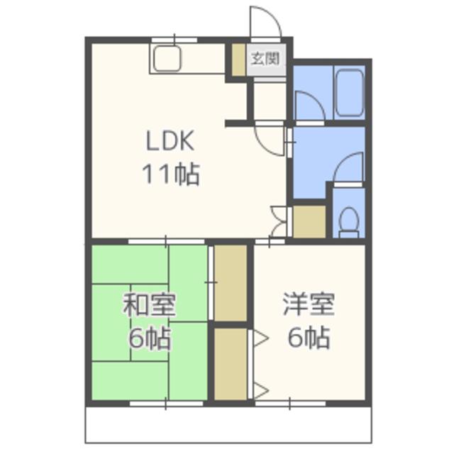 ジュノー山みず木(2LDK/3階)の間取り写真