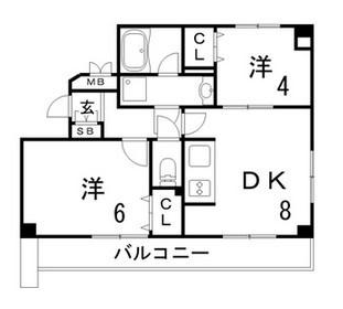 藤和シティホームズ三宮北(2LDK/8階)の間取り写真