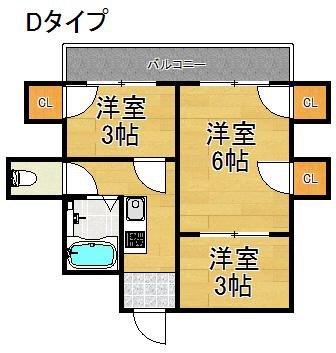 スワンハイツ(3K/4階)の間取り写真