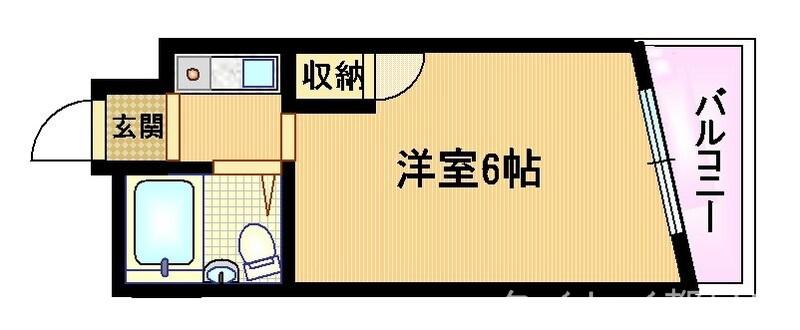 パークサイド 内代(ワンルーム/5階)の間取り写真