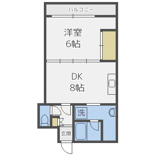 アーバン北2条ビル(1LDK/2階)の間取り写真