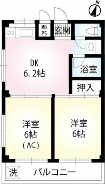 キャッスルハイム(2DK/3階)の間取り写真