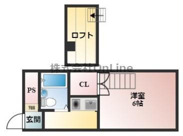ラパンプラス(1K/4階)の間取り写真