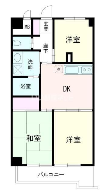 LAZ KONANDAI(3DK/2階)の間取り写真