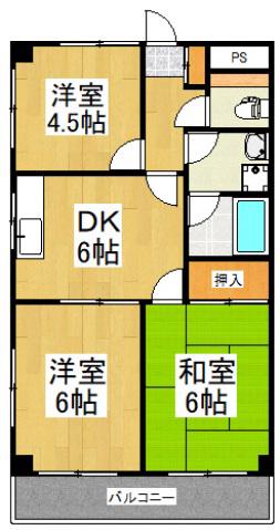DRホームズ花小金井(3DK/3階)の間取り写真