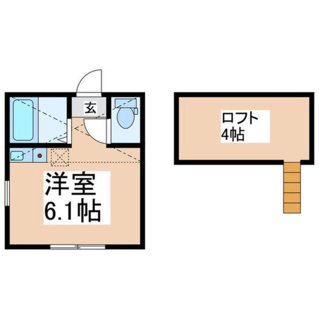 宮前平バジーリオ(1K/2階)の間取り写真