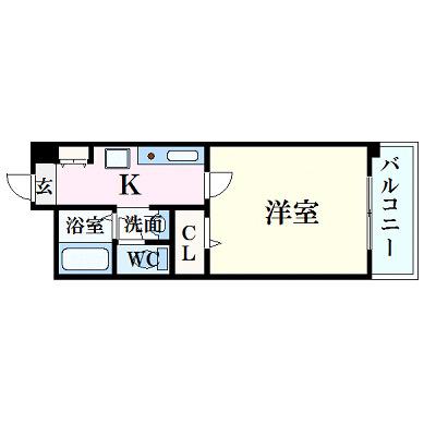 フィネス昭和町II(1K/1階)の間取り写真