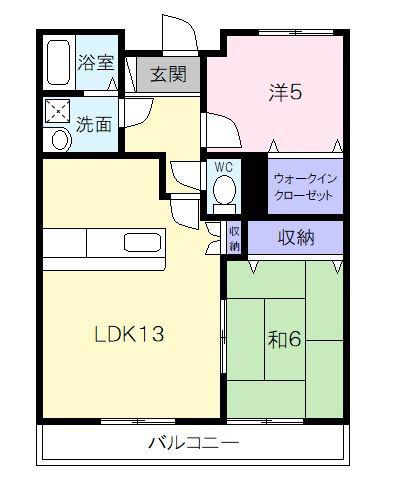 センチュリーハイランド イースト(2LDK/4階)の間取り写真