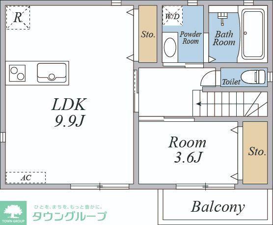 KOMICHI新川崎(1LDK/2階)の間取り写真