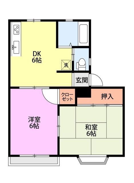 サンハイツ(2DK/1階)の間取り写真