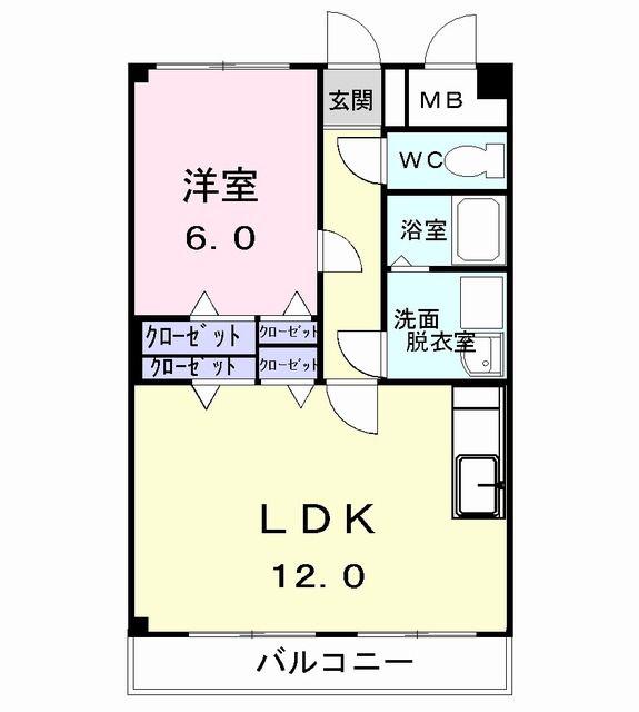グランシェーヌ(1LDK/3階)の間取り写真