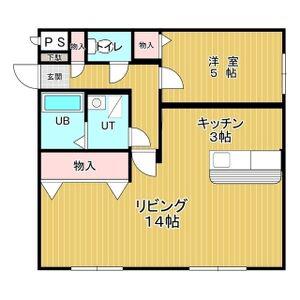リバティ北郷(2LDK/4階)の間取り写真