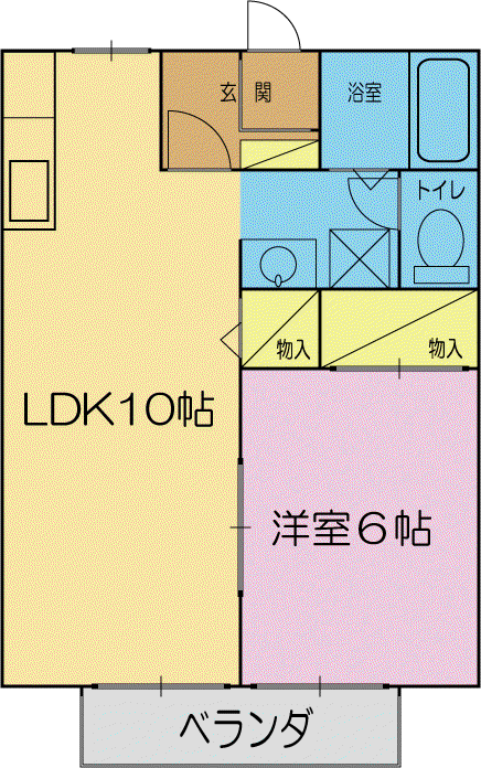 ヴィラージュハイム(1LDK/1階)の間取り写真