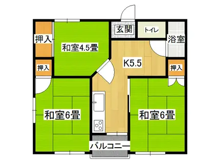 コーポニューライフ(3DK/2階)の間取り写真