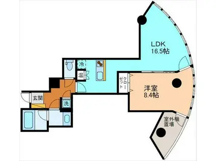 ジョルナーレ南町(1LDK/8階)の間取り写真