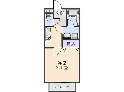 アヴァンセII(1K/2階)の間取り写真