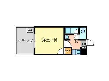 コア追手町(1K/3階)の間取り写真