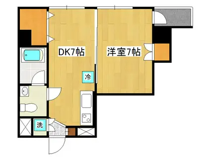 ループスプラザ自由が丘(1DK/3階)の間取り写真