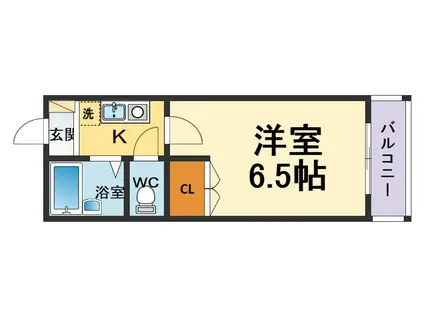 コンフォート甲子園(1K/2階)の間取り写真