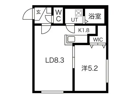 リラさっぽろ(1LDK/4階)の間取り写真