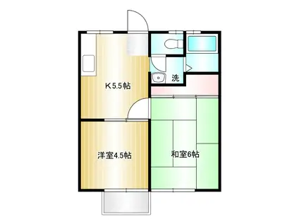 ハイライフ雅(2DK/2階)の間取り写真