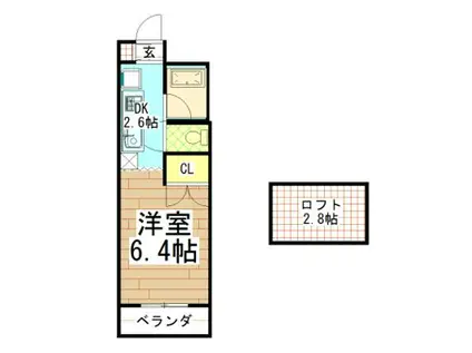 メイプルコート広原(1K/1階)の間取り写真