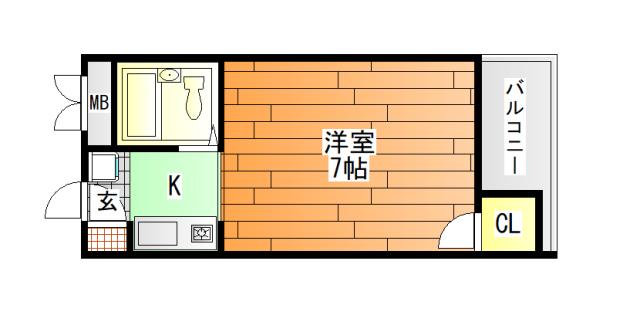 ピソ・デ・ホベン(1K/4階)の間取り写真