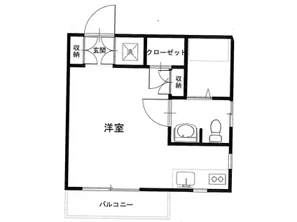 ウィルライフ吉祥寺(ワンルーム/1階)の間取り写真