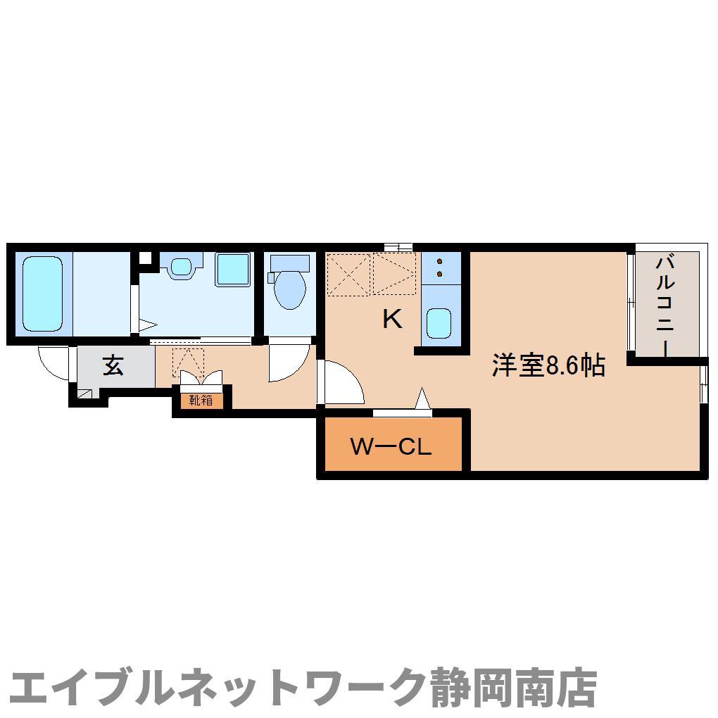 イリゼII(ワンルーム/1階)の間取り写真
