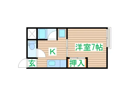 第6松コーポ(1K/2階)の間取り写真