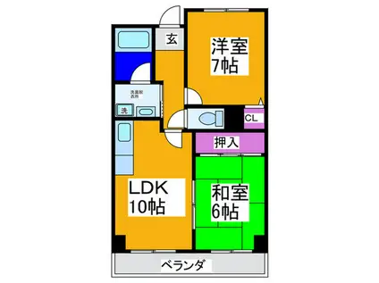 深井セレニテ(2LDK/2階)の間取り写真