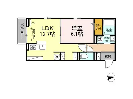 サンテール(1LDK/2階)の間取り写真
