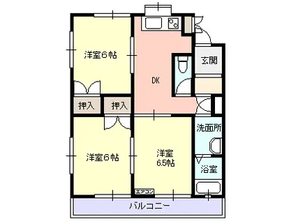 オリプス(3DK/3階)の間取り写真