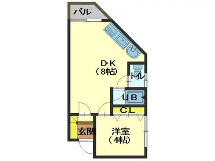 メゾンMII(1DK/3階)の間取り写真