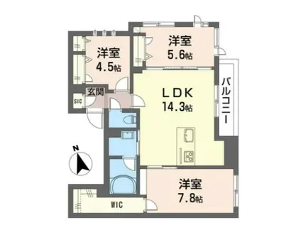 オーキッド(3LDK/2階)の間取り写真