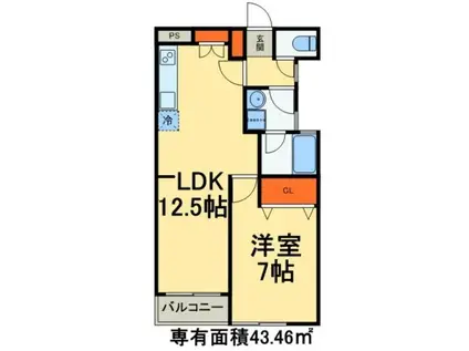 メゾンアオキ(1LDK/1階)の間取り写真