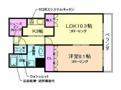 グランフロント大阪オーナーズタワー(1LDK/8階)の間取り写真