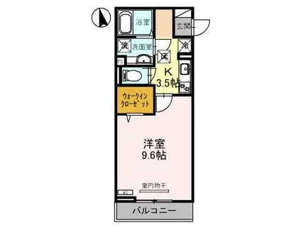 エーデルハイムIII(1K/1階)の間取り写真