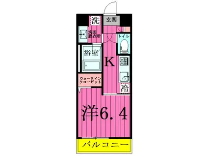 H&K KASHIWA HILLSエイチアントケーカシワヒルズ(1K/8階)の間取り写真