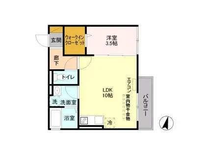 ＪＲ埼京線 与野本町駅 徒歩8分 3階建 築12年(1LDK/2階)の間取り写真