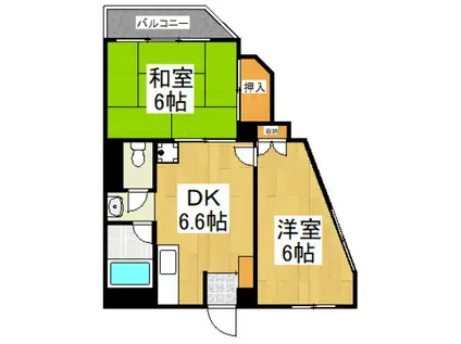 東村山小糸ビル(2DK/5階)の間取り写真
