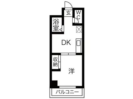 第五名昭ビル(1DK/4階)の間取り写真